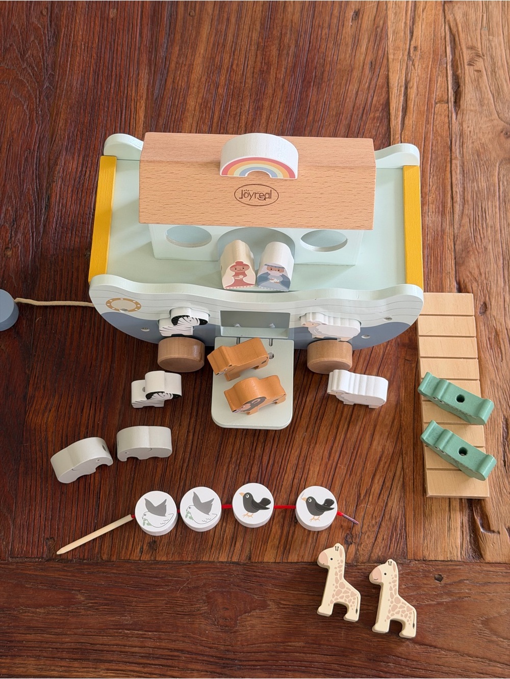 JoyReal Wooden Noah's Ark Toy for Montessori Learning
